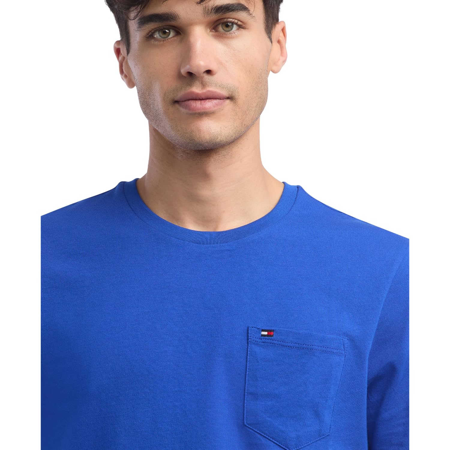 Foto 3 pulgar | Camiseta Tommy Hilfiger De Manga Corta Con Cuello Redondo Y Bolsillo Para Hombre - Venta Internacional.