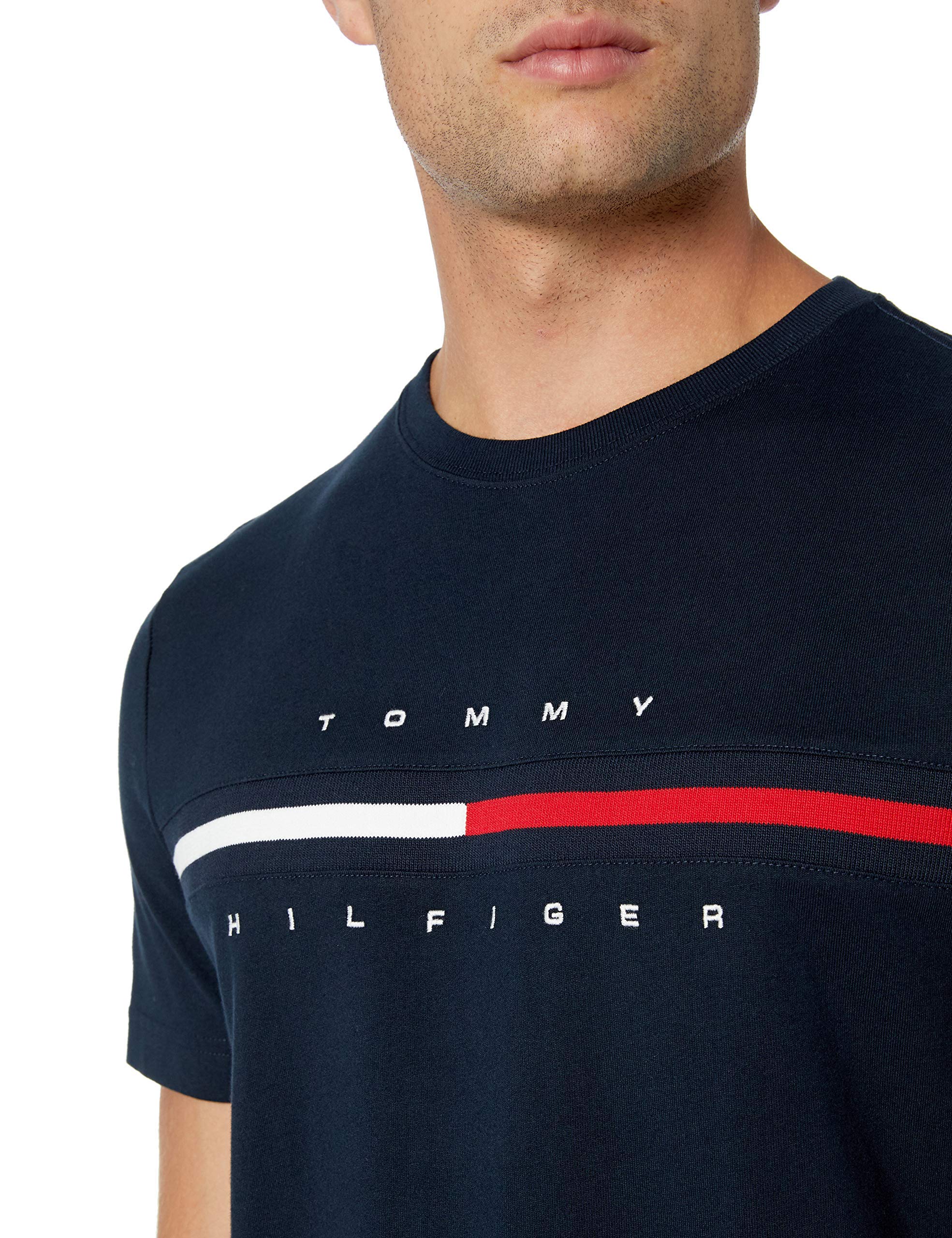 Foto 4 pulgar | Camiseta Tommy Hilfiger De Manga Corta Con Estampado De Rayas Exclusivas Para Hombre - Venta Internacional.