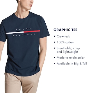 Foto 4 | Camiseta Tommy Hilfiger De Manga Corta Con Estampado De Rayas Exclusivas Para Hombre - Venta Internacional.
