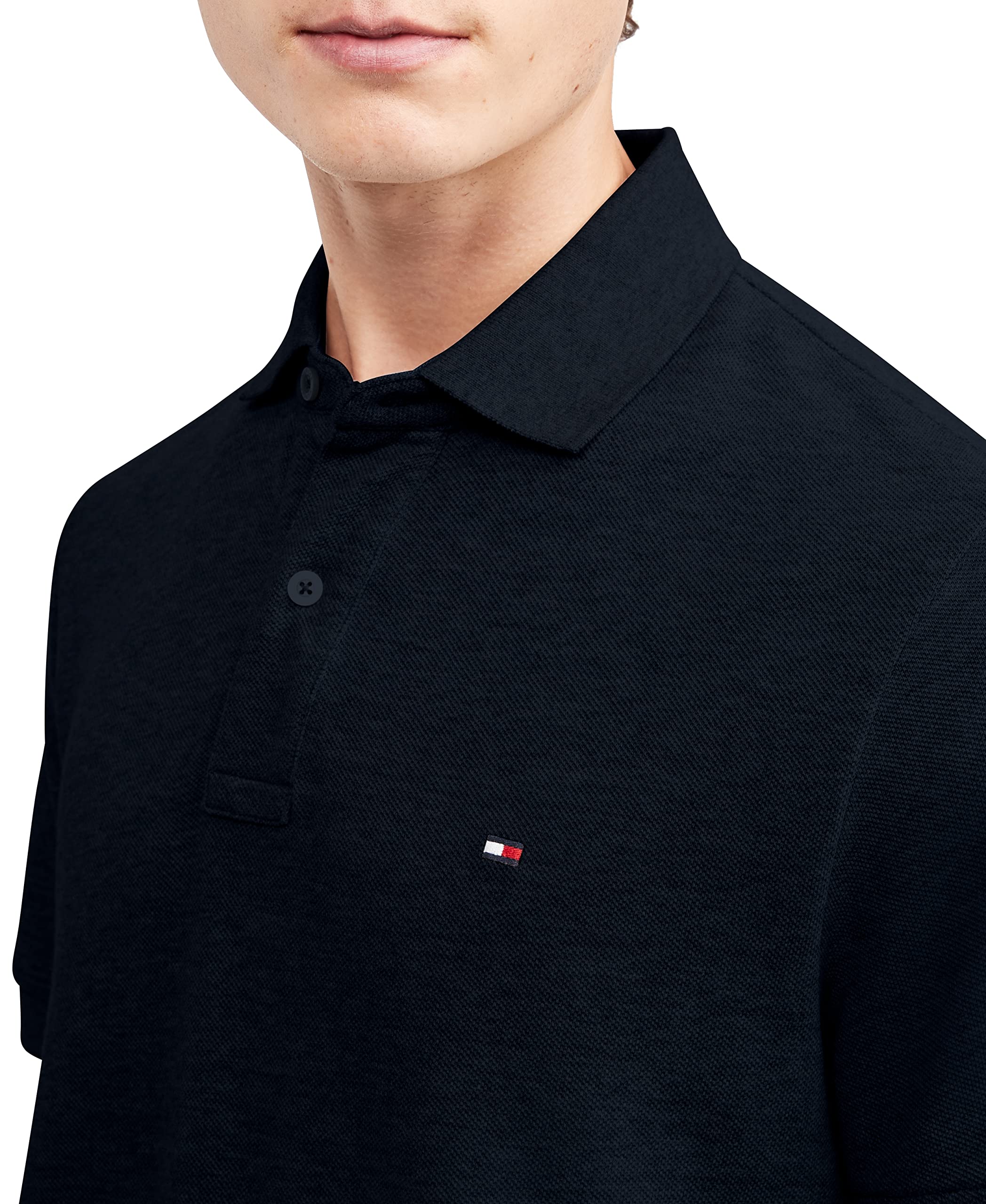 Foto 4 pulgar | Polo Tommy Hilfiger, Corte Clásico, Azul Marino, Jaspeado - Venta Internacional.
