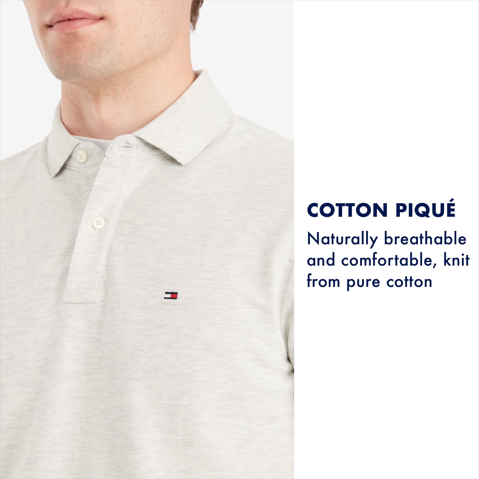 Foto 8 pulgar | Polo Tommy Hilfiger, Corte Clásico, Azul Marino, Jaspeado - Venta Internacional.