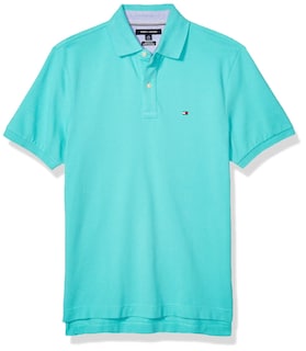 Foto 2 | Polo Tommy Hilfiger Classic Fit Para Hombre, Color Turquesa, Talla M - Venta Internacional.