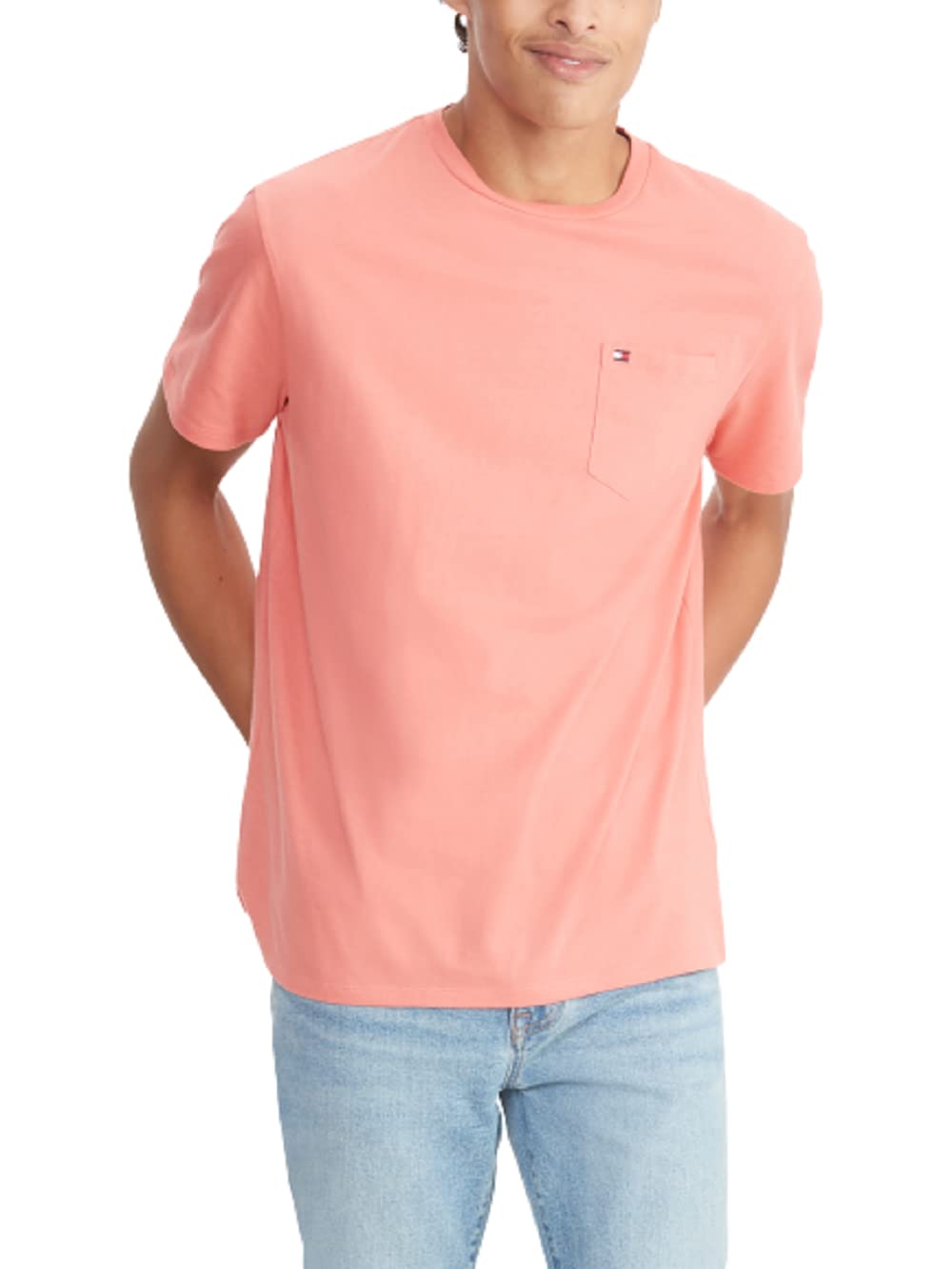 Foto 2 pulgar | Camiseta Tommy Hilfiger Para Hombre, Manga Corta, Cuello Redondo, Naranja - Venta Internacional.