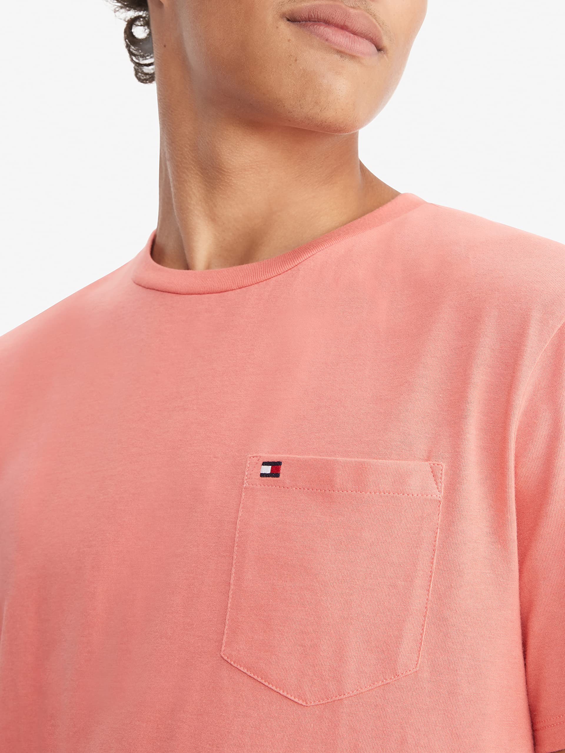 Foto 4 pulgar | Camiseta Tommy Hilfiger Para Hombre, Manga Corta, Cuello Redondo, Naranja - Venta Internacional.