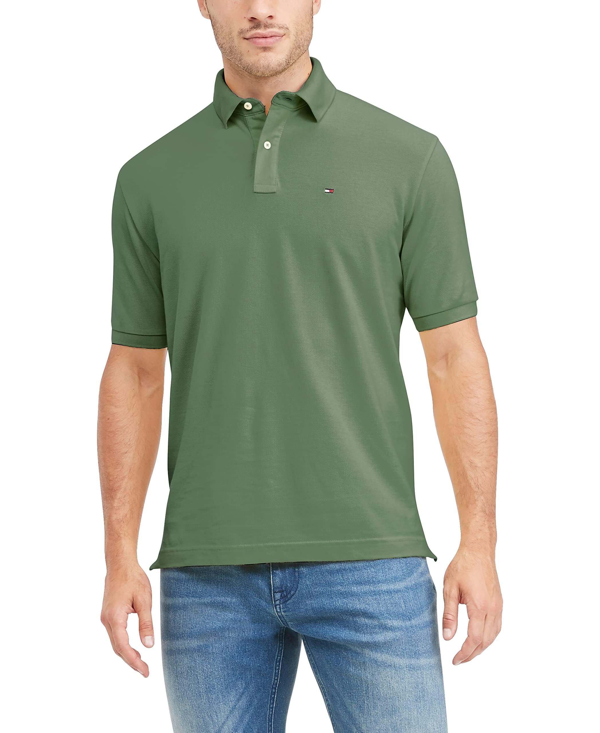Foto 1 | Polo Tommy Hilfiger De Manga Corta, Corte Regular, Color Tomillo - Venta Internacional.
