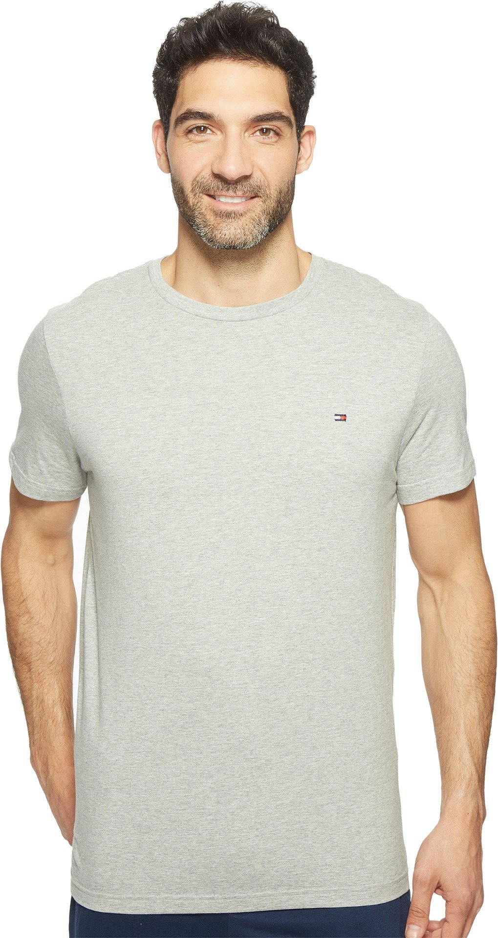 Foto 2 pulgar | Camiseta De Pijama Con Cuello Redondo Con La Bandera De Tommy Hilfiger Para Hombre, Color Gris - Venta Internacional.