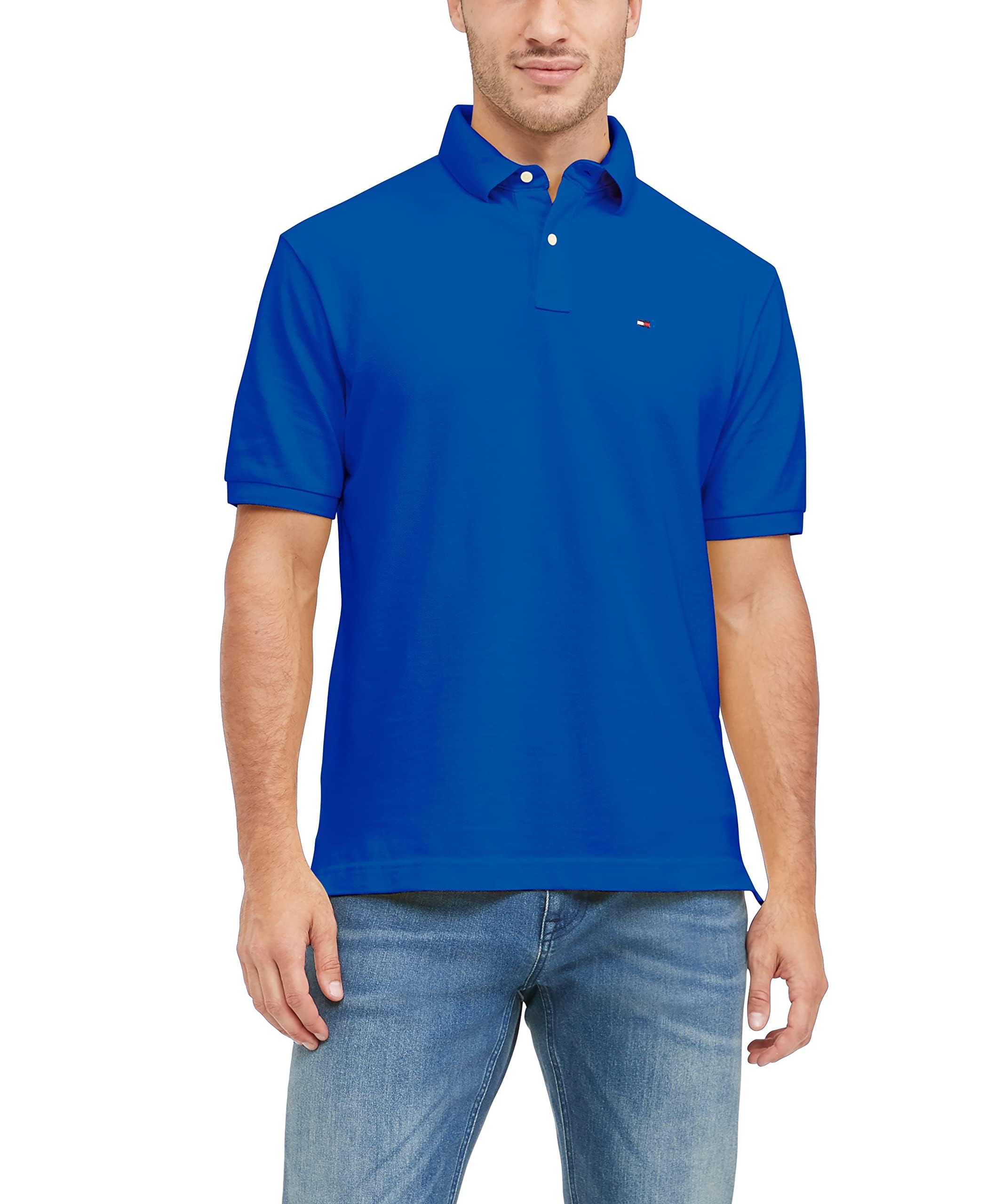 Polo Tommy Hilfiger Brilliant Blue Para Hombre, Talla X-small - Venta Internacional.