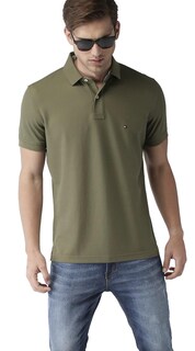 Foto 3 | Polo Tommy Hilfiger Verde Oliva de Corte Regular para Hombre - Venta Internacional