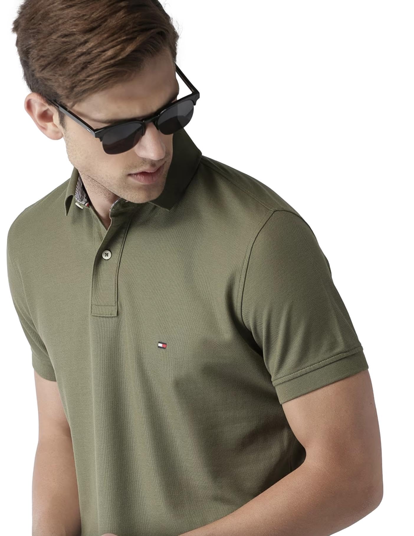 Foto 5 pulgar | Polo Tommy Hilfiger Verde Oliva de Corte Regular para Hombre - Venta Internacional