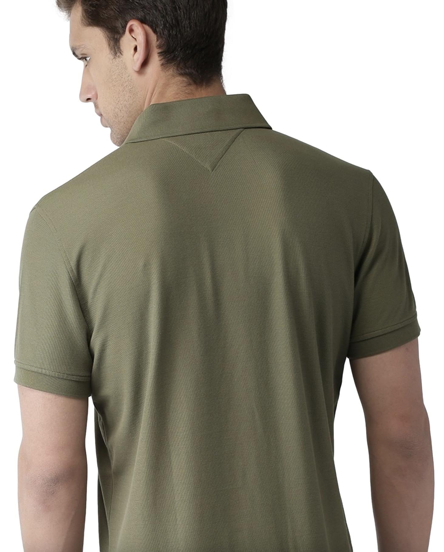 Foto 6 pulgar | Polo Tommy Hilfiger Verde Oliva de Corte Regular para Hombre - Venta Internacional