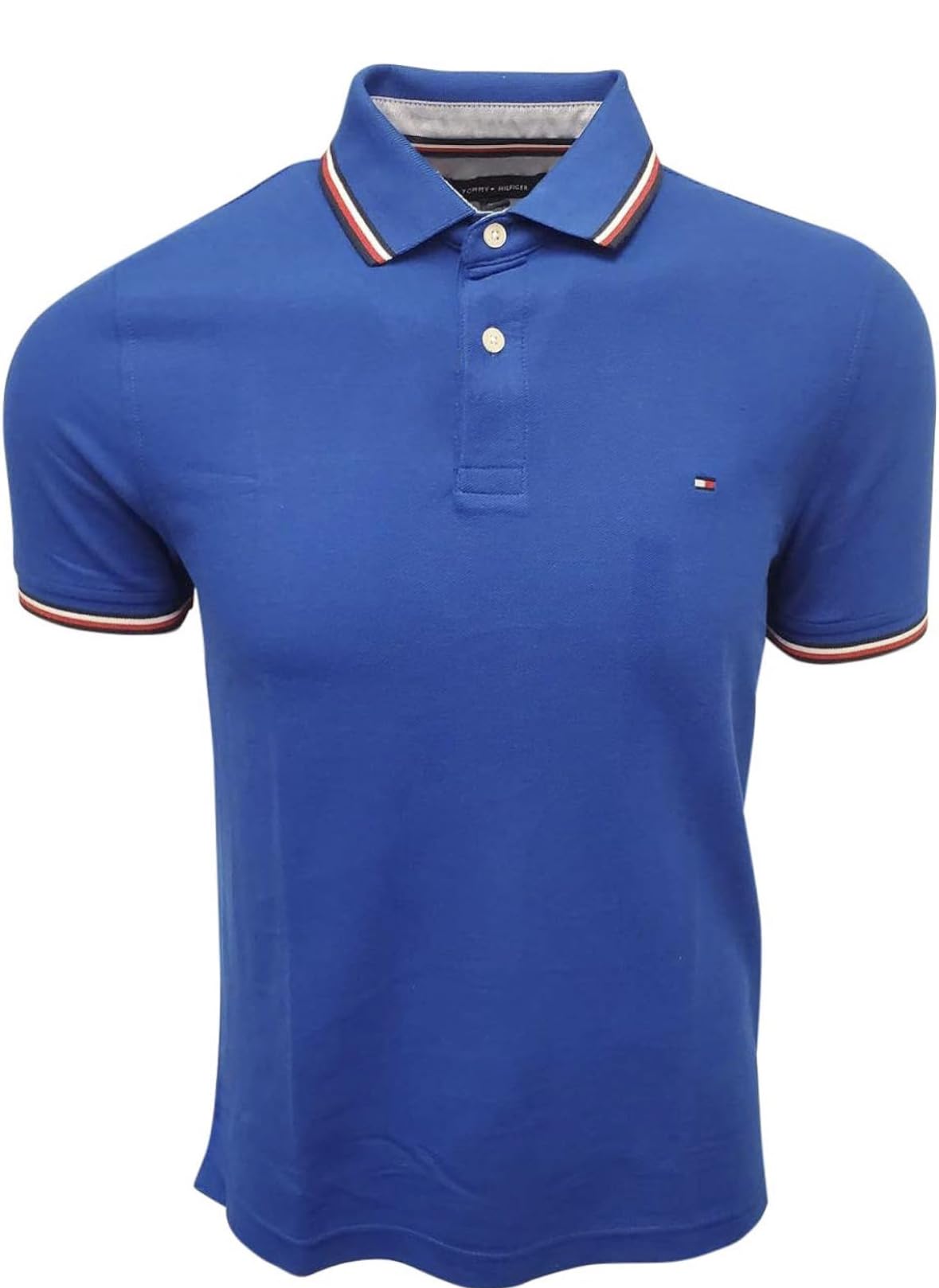 Foto 2 pulgar | Polo Tommy Hilfiger con Cuello a Rayas Azul para Hombre- Venta Internacional