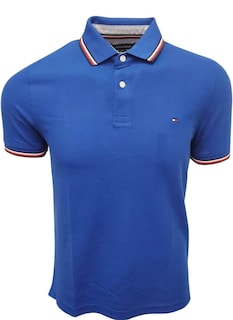 Foto 1 | Polo Tommy Hilfiger con Cuello a Rayas Azul para Hombre- Venta Internacional
