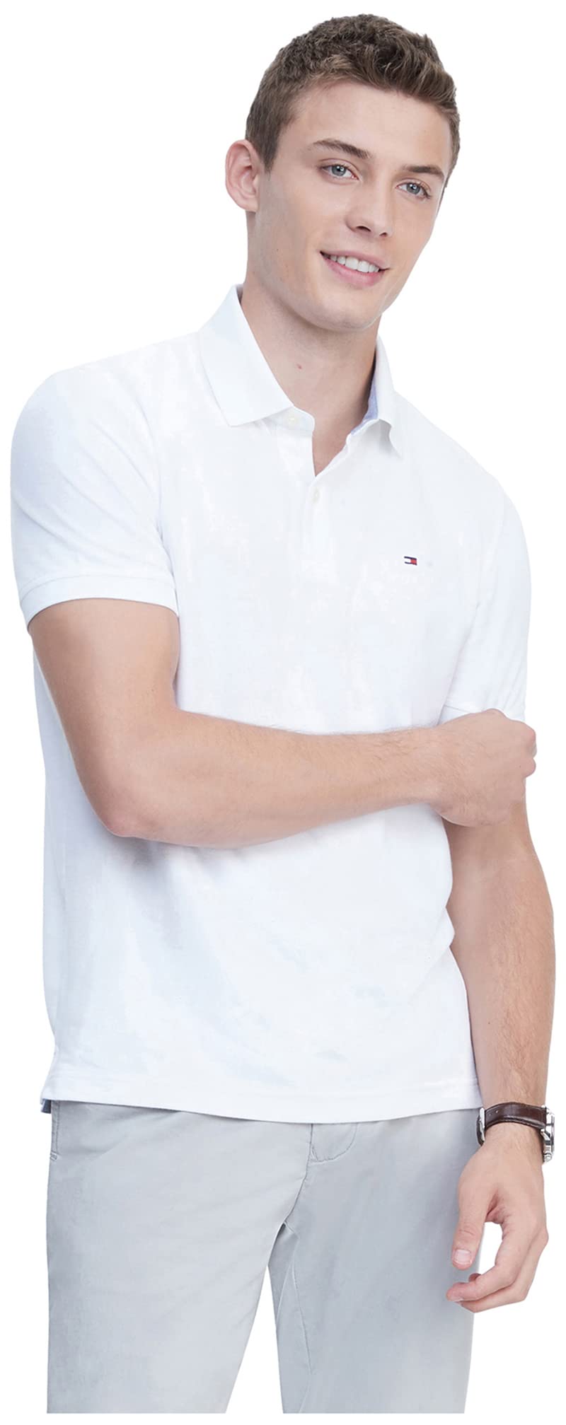 Foto 2 pulgar | Polo Tommy Hilfiger De Manga Corta Para Hombre Fresh White - Venta Internacional.