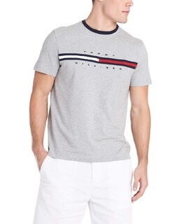 Foto 1 | Camiseta Tommy Hilfiger Para Hombre, Manga Corta, Cuello Redondo, Logotipo - Venta Internacional.