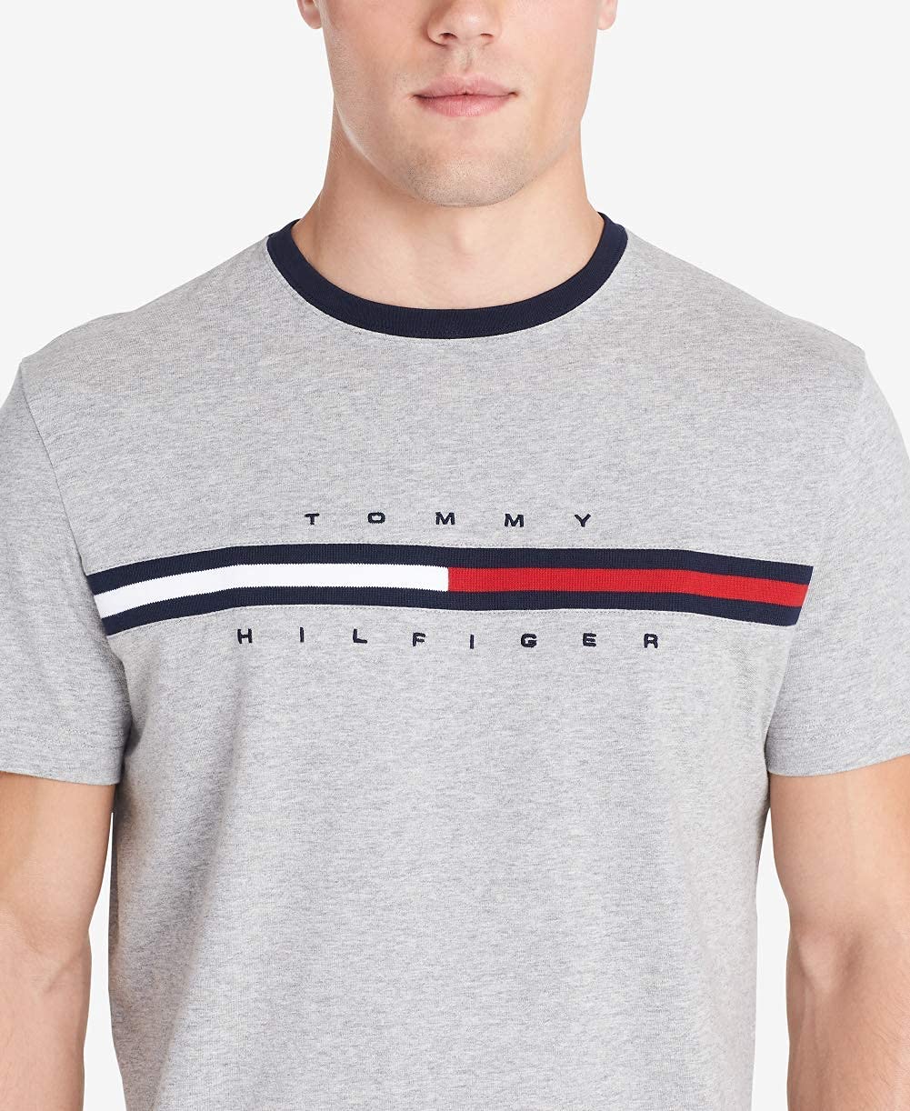 Foto 4 pulgar | Camiseta Tommy Hilfiger Para Hombre, Manga Corta, Cuello Redondo, Logotipo - Venta Internacional.