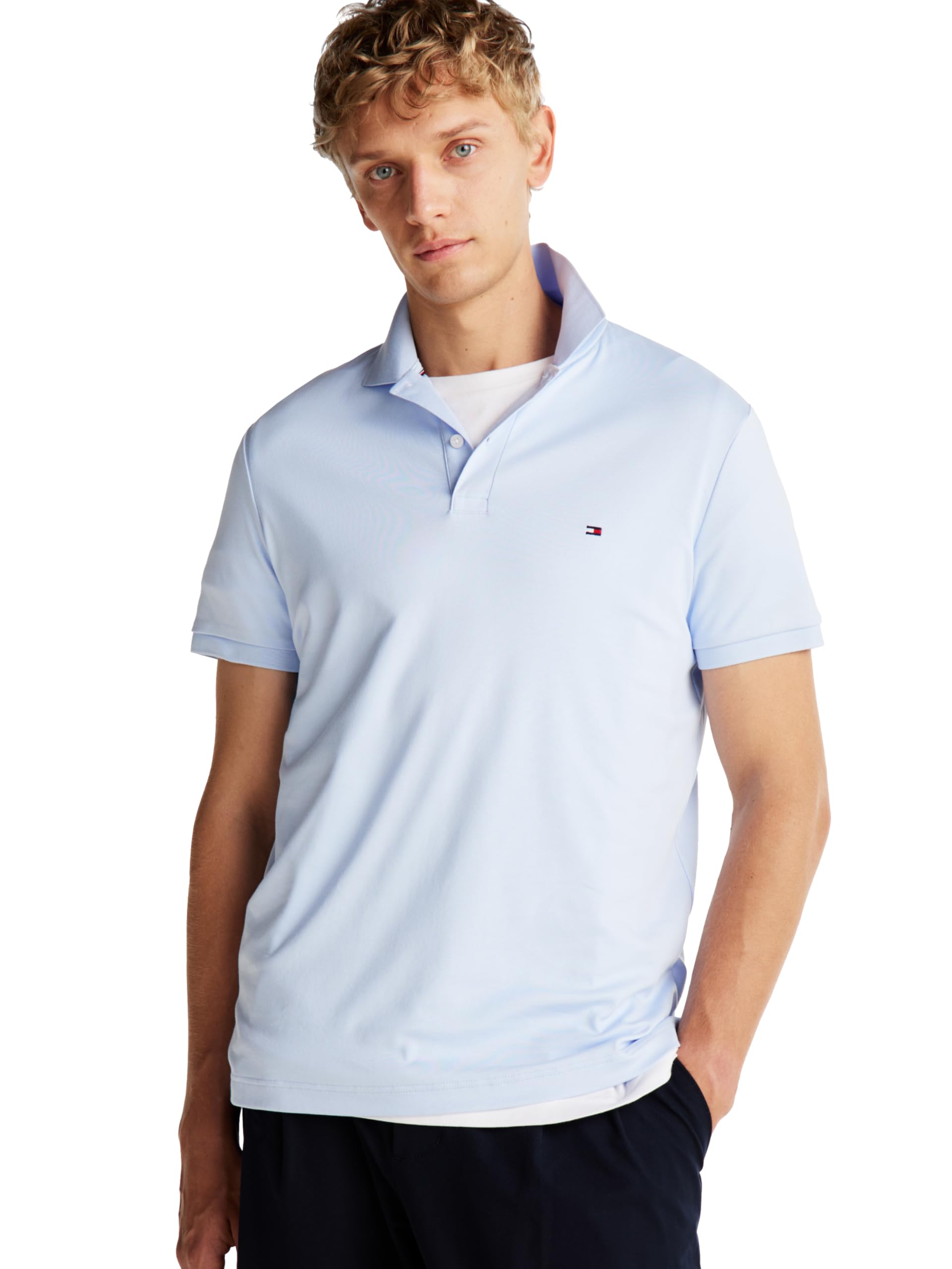 Foto 2 pulgar | Polo Tommy Hilfiger De Algodón Líquido De Corte Regular Para Hombre - Venta Internacional.