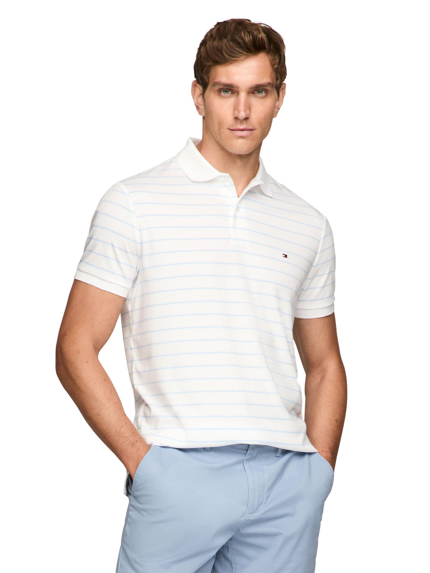 Foto 2 pulgar | Polo Tommy Hilfiger De Algodón Líquido De Corte Regular Para Hombre - Venta Internacional.
