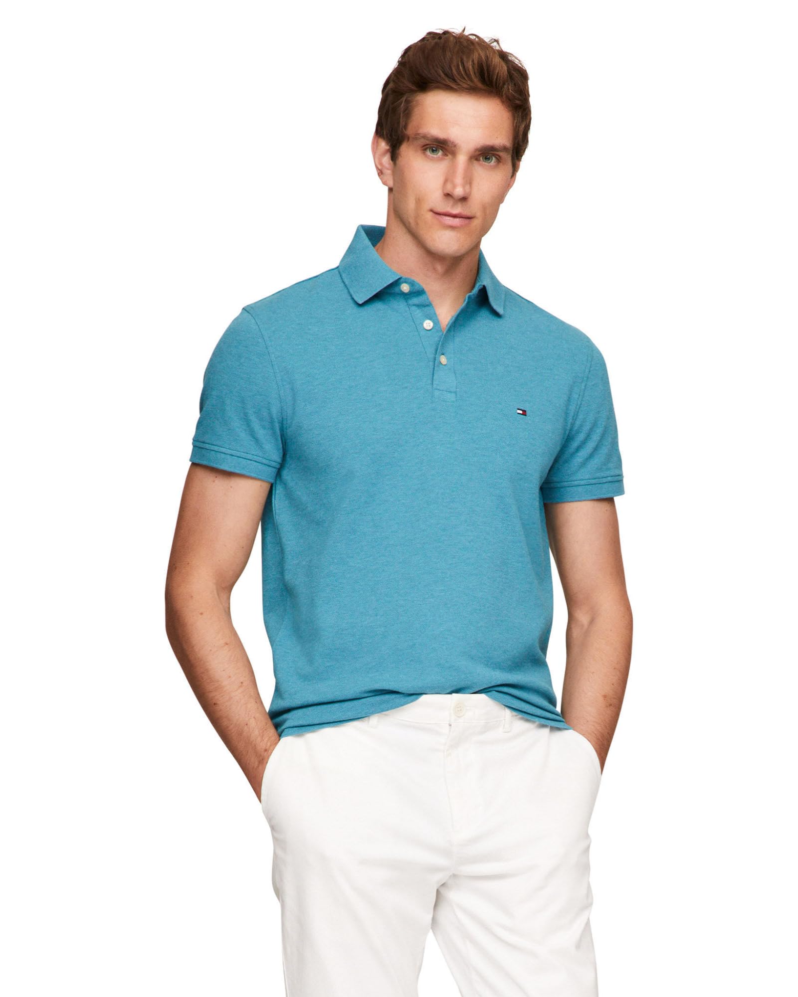 Foto 2 pulgar | Polo Tommy Hilfiger 1985 Slim De Manga Corta Para Hombre - Venta Internacional.