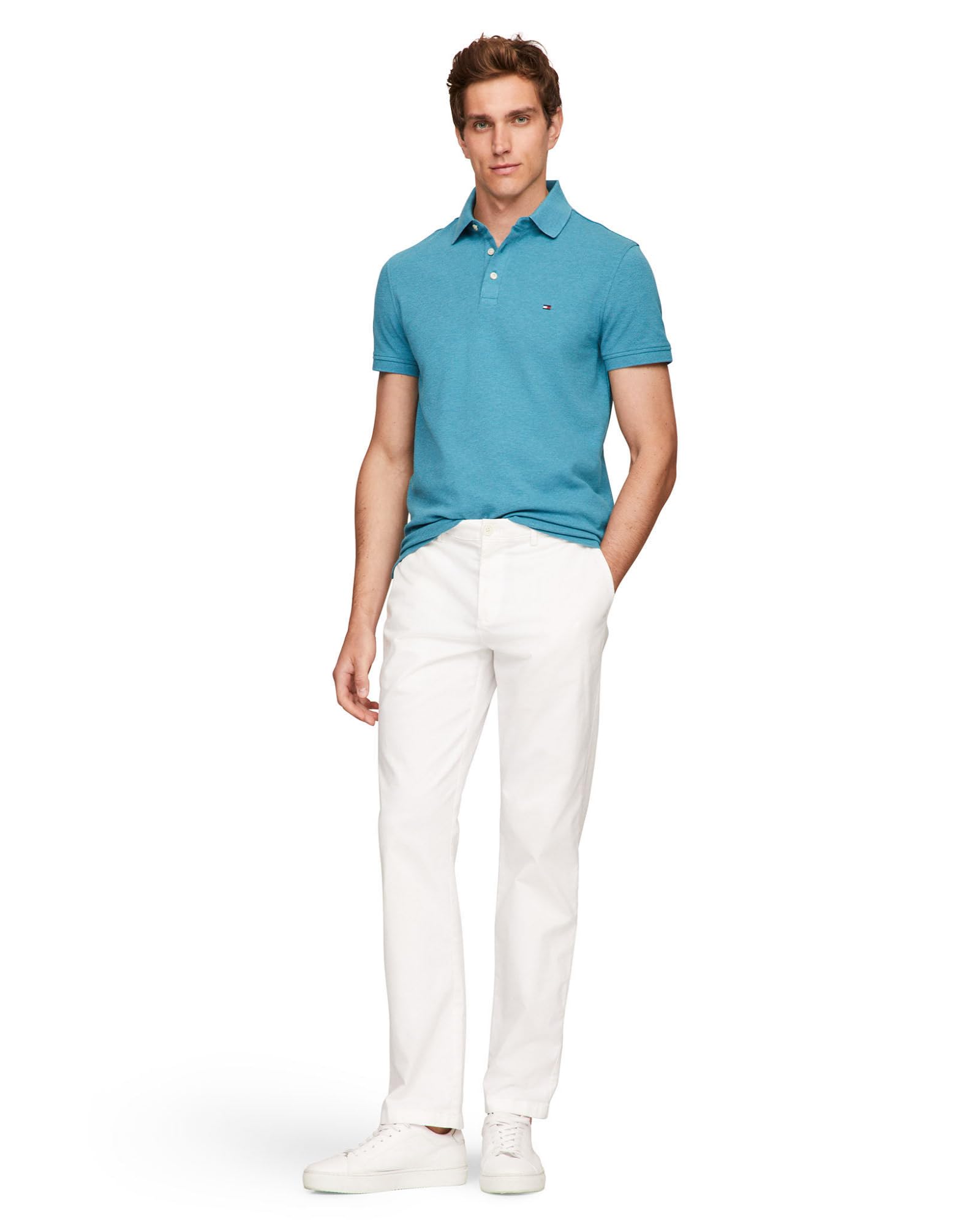 Foto 5 pulgar | Polo Tommy Hilfiger 1985 Slim De Manga Corta Para Hombre - Venta Internacional.