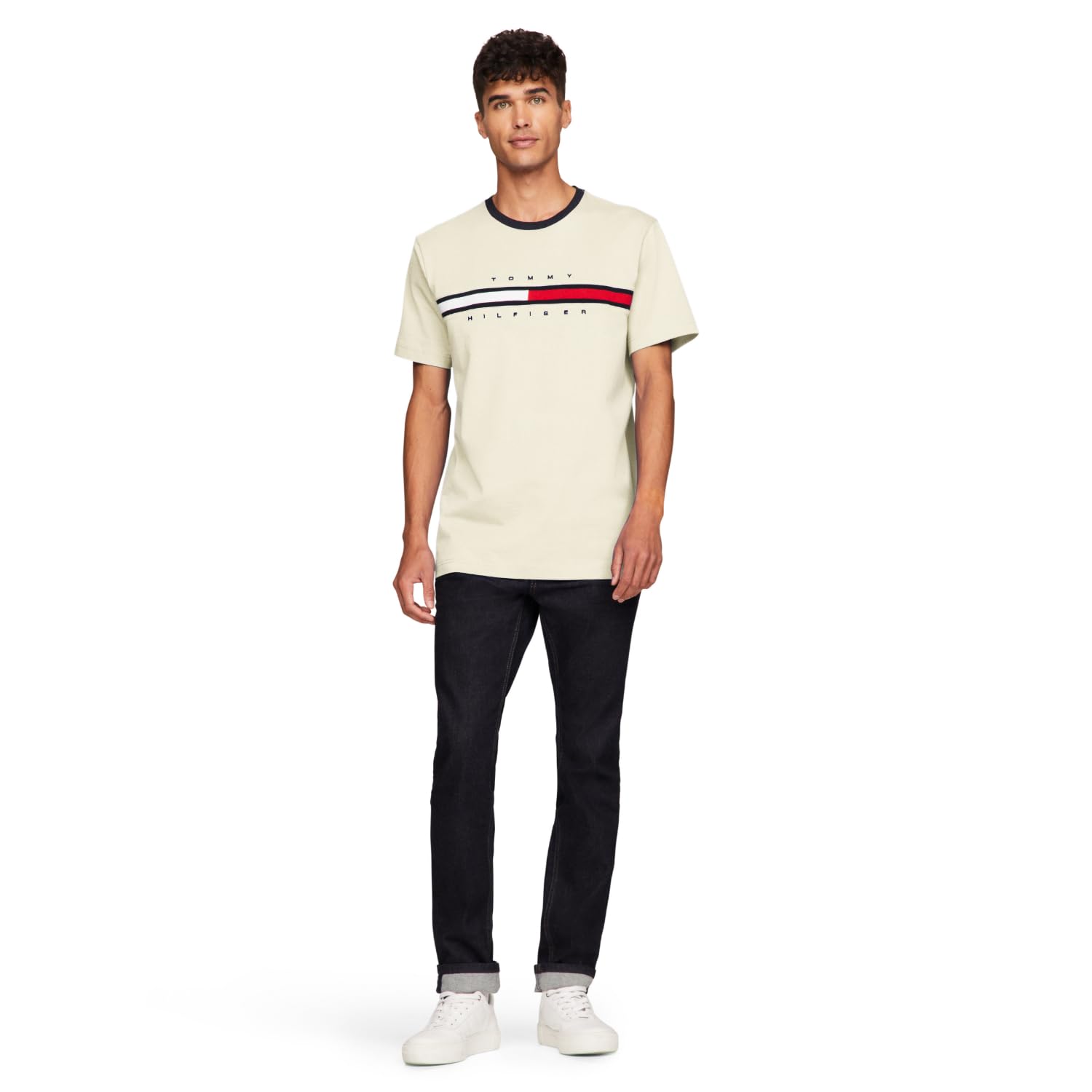 Foto 4 pulgar | Camiseta Tommy Hilfiger De Manga Corta Con Estampado De Rayas Exclusivas Para Hombre - Venta Internacional.