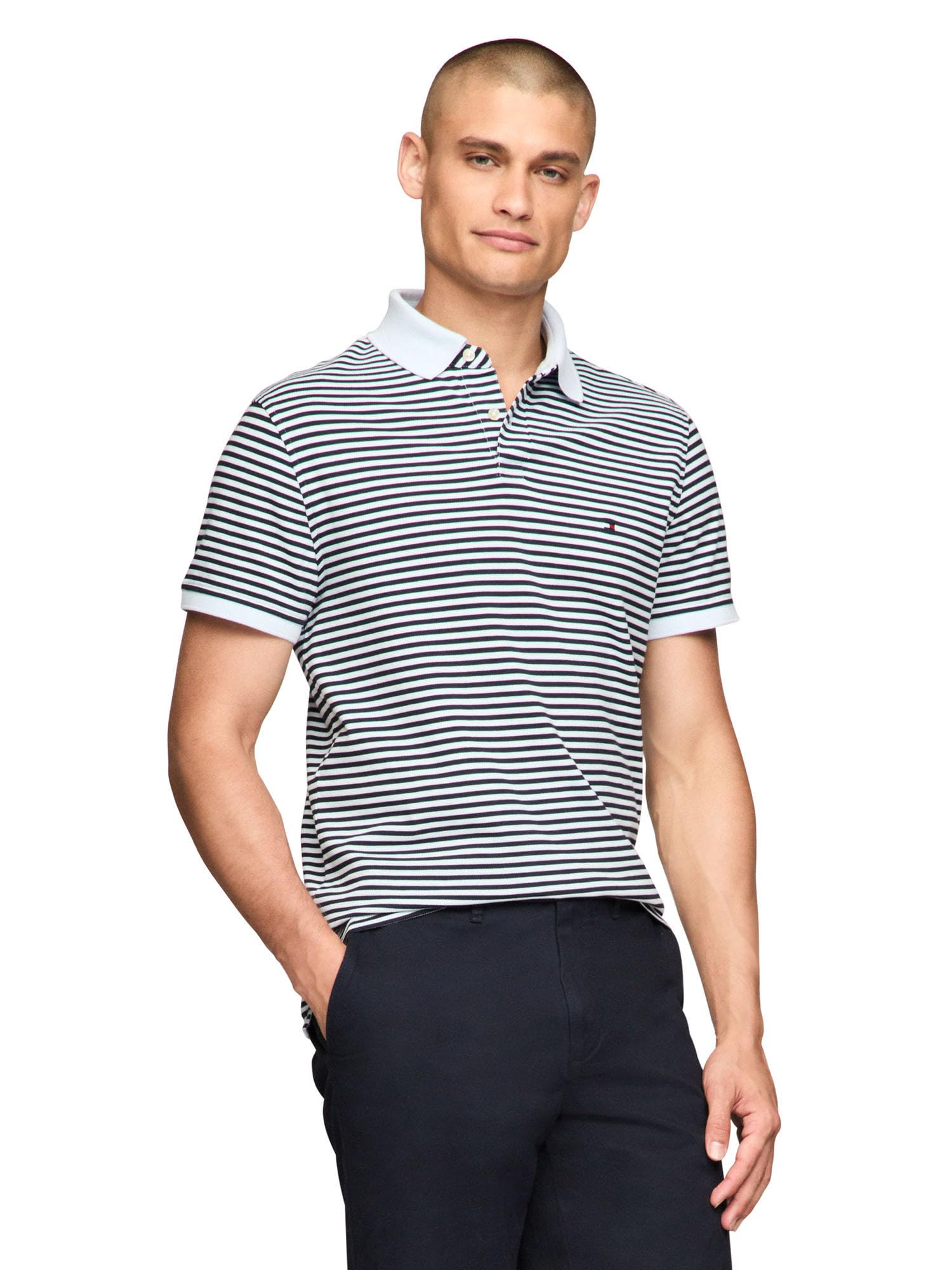 Foto 2 pulgar | Polo Tommy Hilfiger 1985 Slim De Manga Corta Para Hombre - Venta Internacional.