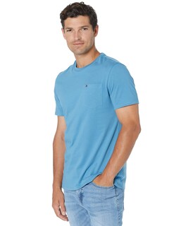Foto 1 | Camiseta Tommy Hilfiger Essential De Manga Corta Con Bolsillo Para Hombre, Azul - Venta Internacional.