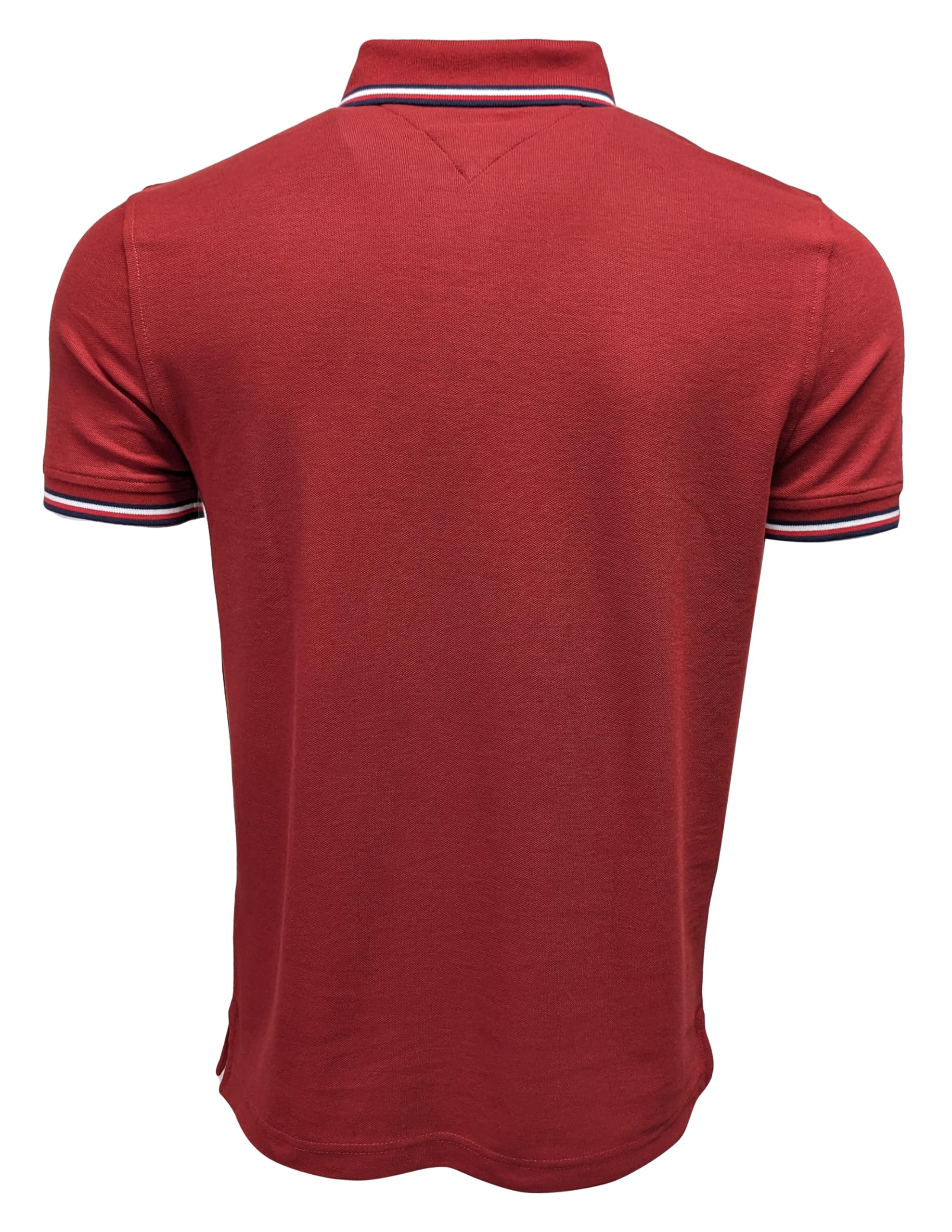 Foto 3 pulgar | Polo Tommy Hilfiger Con Cuello A Rayas Para Hombre (s, Rojo Oscuro) - Venta Internacional.