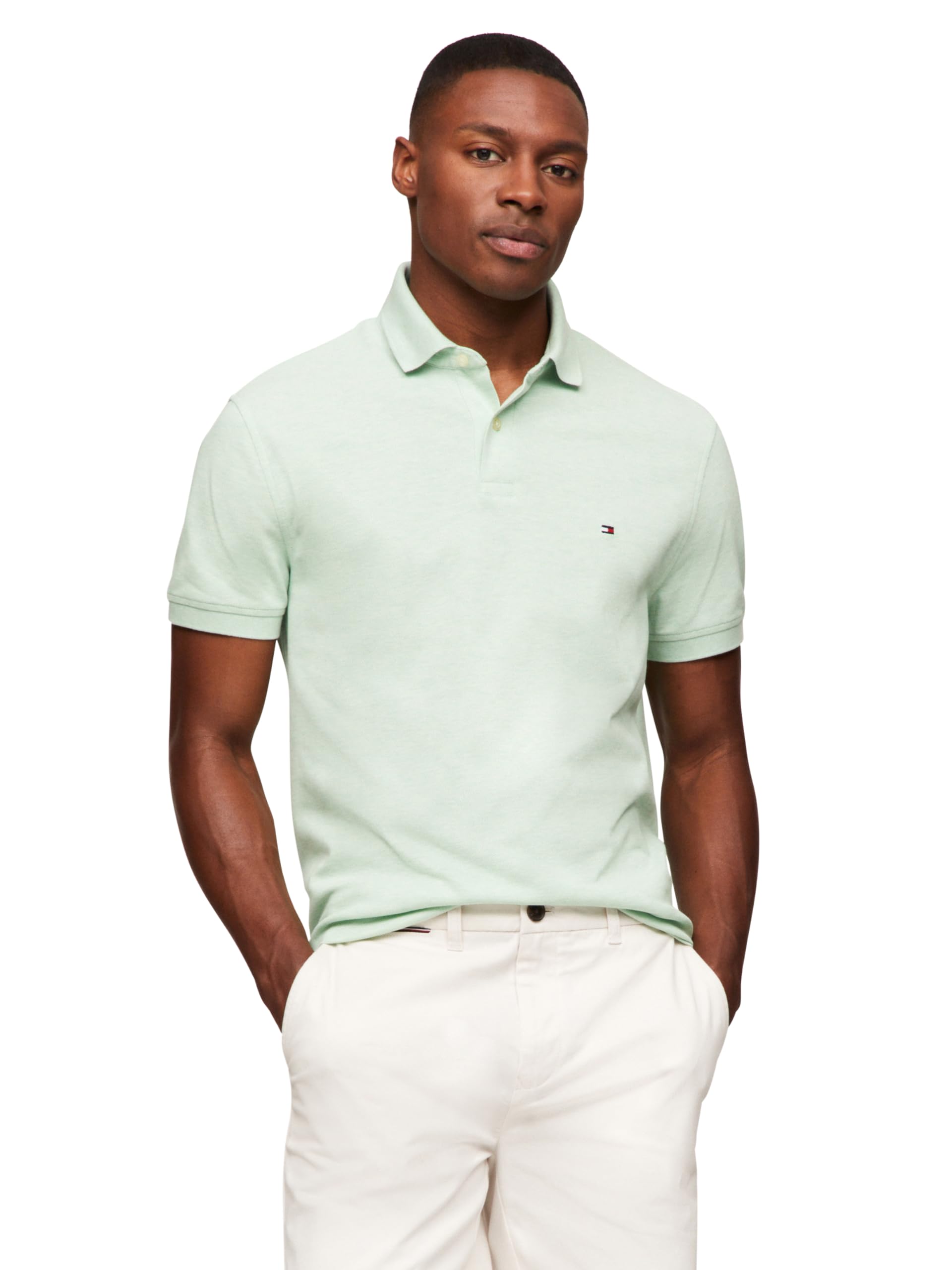 Polo Tommy Hilfiger 1985 Slim De Manga Corta Para Hombre - Venta Internacional.