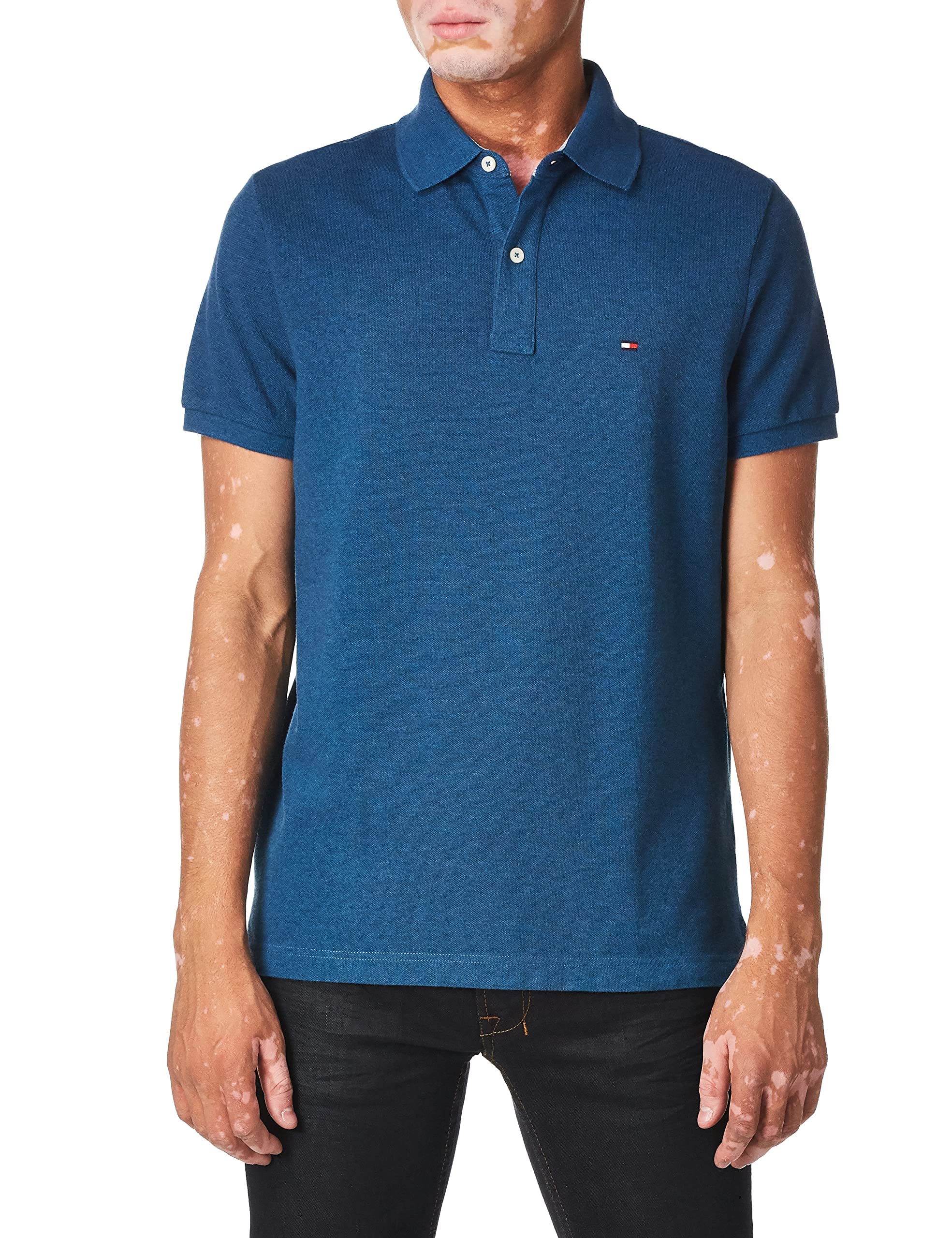 Foto 1 | Polo Tommy Hilfiger De Manga Corta De Algodón Legion Blue - Venta Internacional.