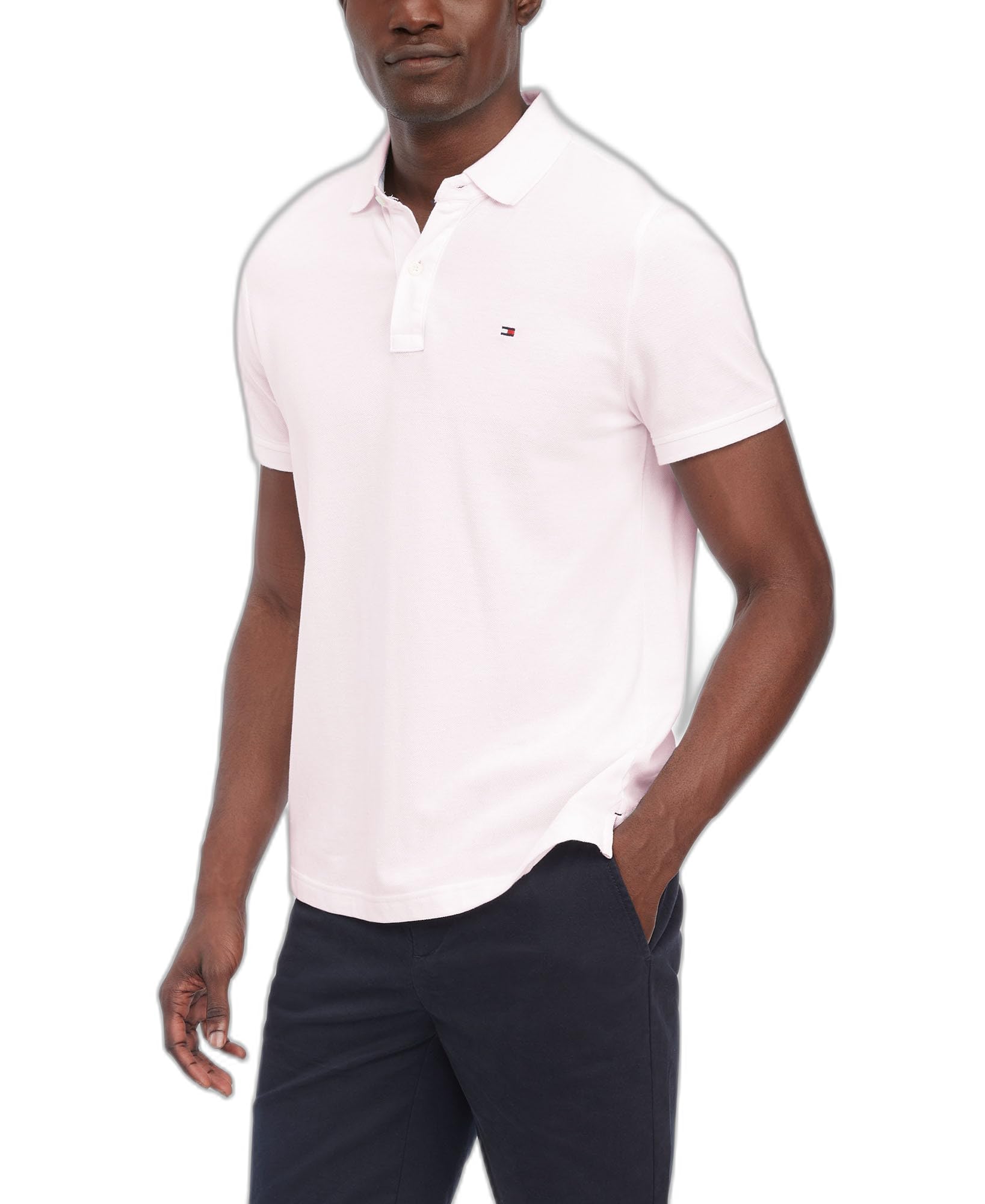 Polo Tommy Hilfiger Regular Fit Dri Fit Para Hombre, Color Rosa - Venta Internacional.