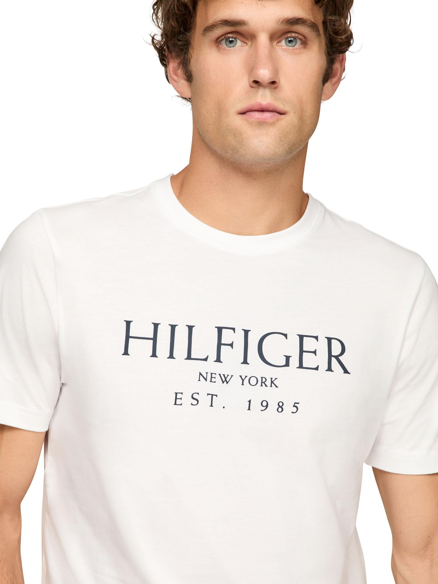 Foto 2 | Camiseta Tommy Hilfiger Big Hilfiger Logo Para Hombre, Color Blanco, Algodón - Venta Internacional.
