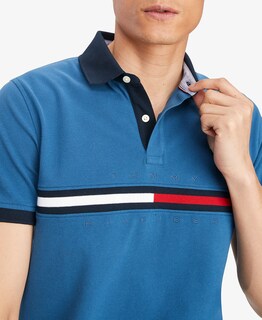 Foto 3 | Polo Tommy Hilfiger De Piqué De Algodón De Manga Corta Para Hombre - Venta Internacional.