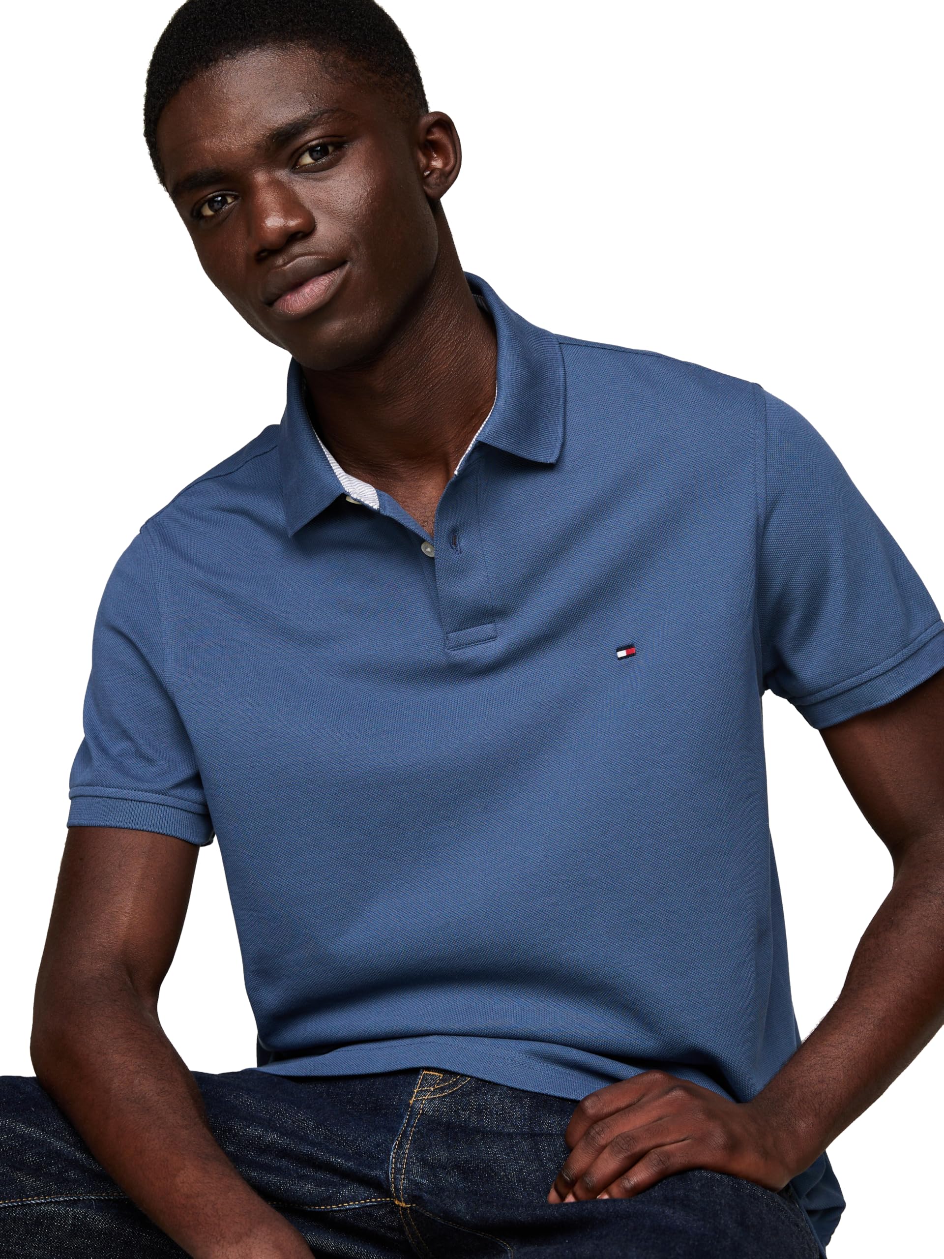 Foto 2 | Polo Tommy Hilfiger 1985 Slim De Manga Corta Para Hombre - Venta Internacional.