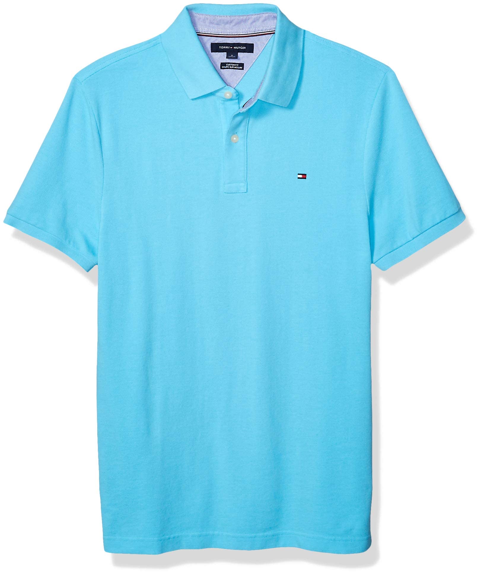Foto 2 | Polo Tommy Hilfiger De Manga Corta De Algodón Piqué Azul - Venta Internacional.