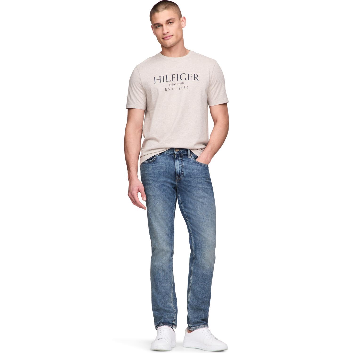 Foto 5 pulgar | Camiseta Tommy Hilfiger Big Hilfiger Logo Para Hombre - Venta Internacional.
