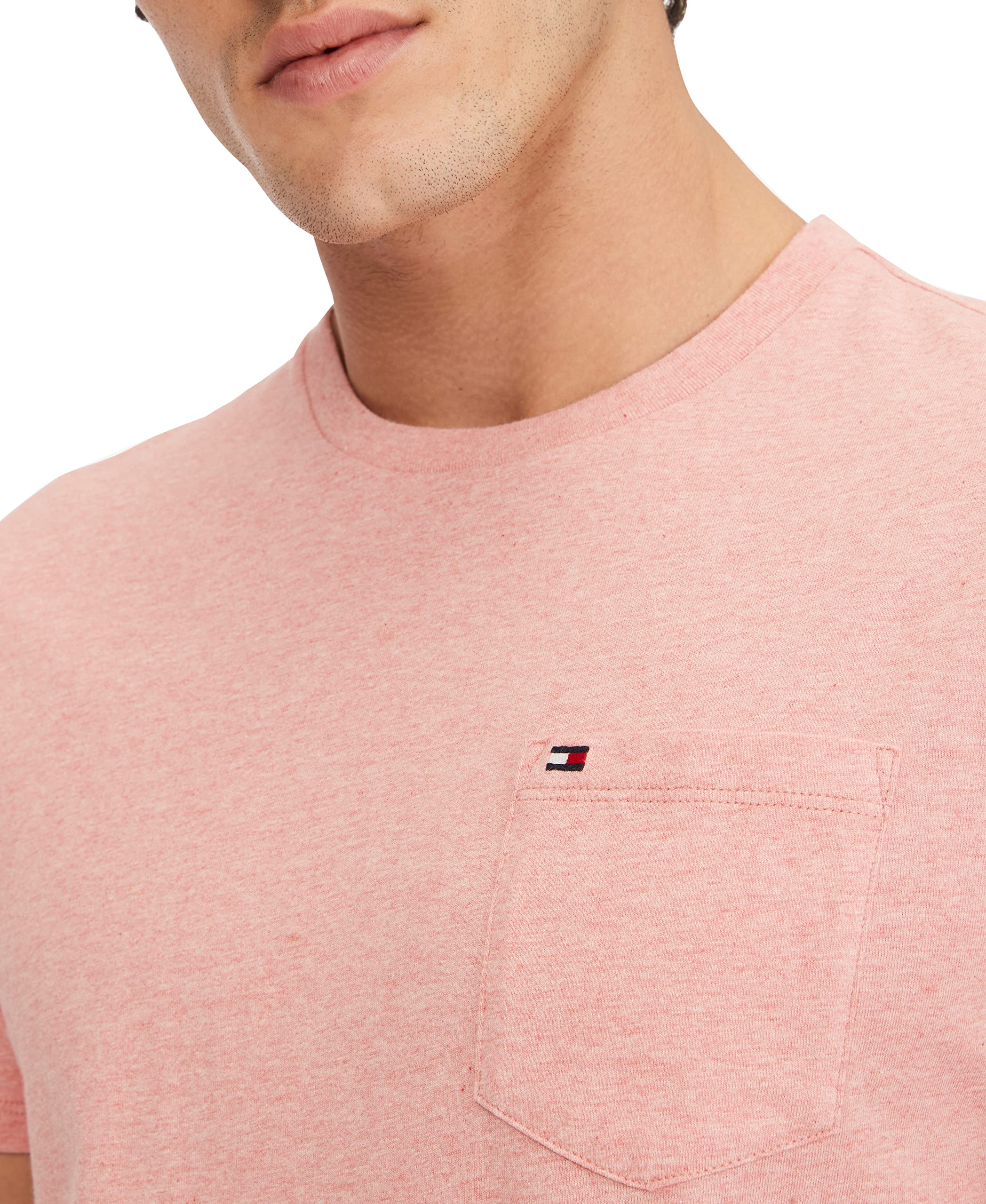 Foto 3 pulgar | Camiseta Tommy Hilfiger Para Hombre, Manga Corta, Cuello Redondo, Rosa - Venta Internacional.