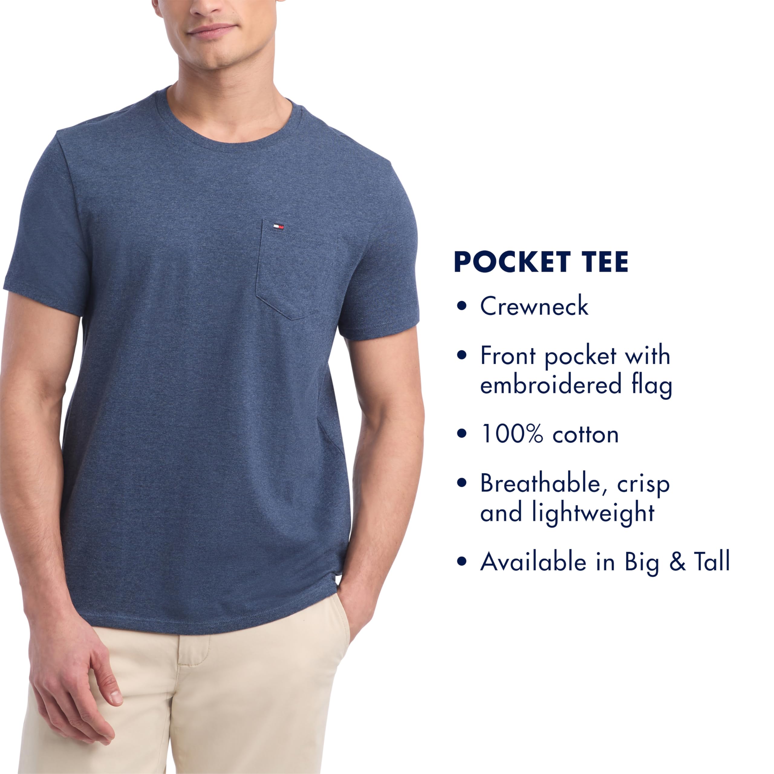 Foto 4 pulgar | Camiseta Tommy Hilfiger Para Hombre, Manga Corta, Cuello Redondo, Rosa - Venta Internacional.