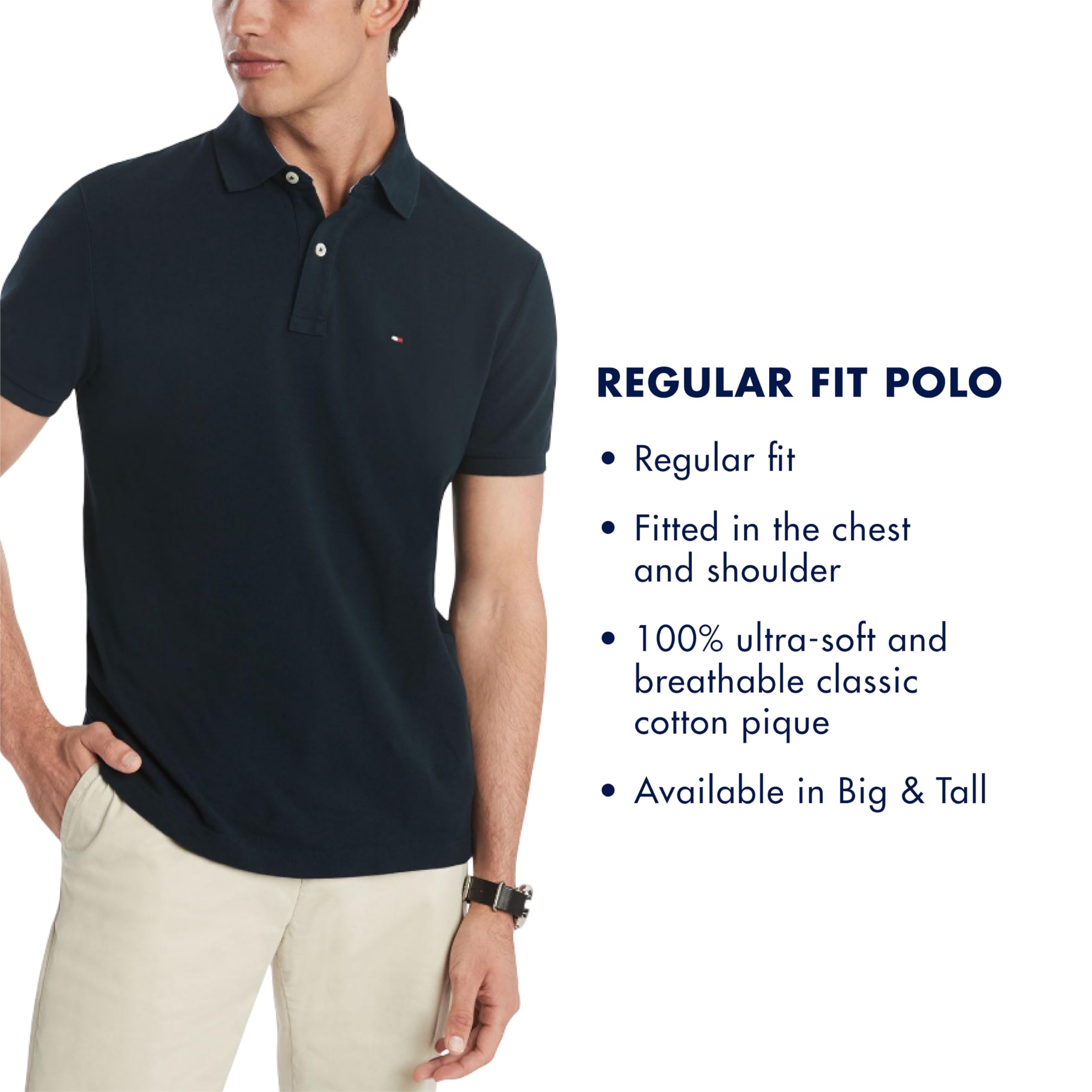 Foto 4 pulgar | Polo Tommy Hilfiger De Manga Corta Con Ajuste Personalizado Para Hombre - Venta Internacional.