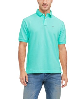 Foto 1 | Polo Tommy Hilfiger Para Hombre, Corte Personalizado, Color Turquesa - Venta Internacional.