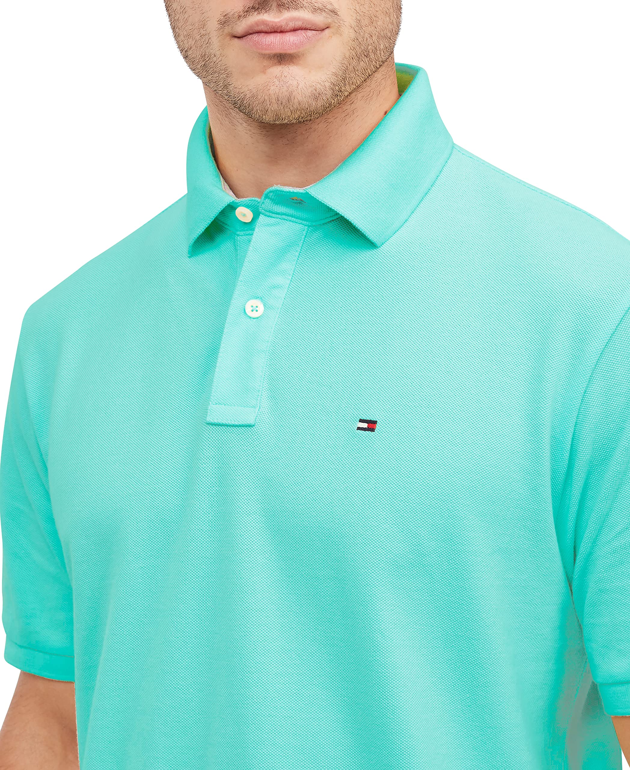 Foto 5 pulgar | Polo Tommy Hilfiger Para Hombre, Corte Personalizado, Color Turquesa - Venta Internacional.