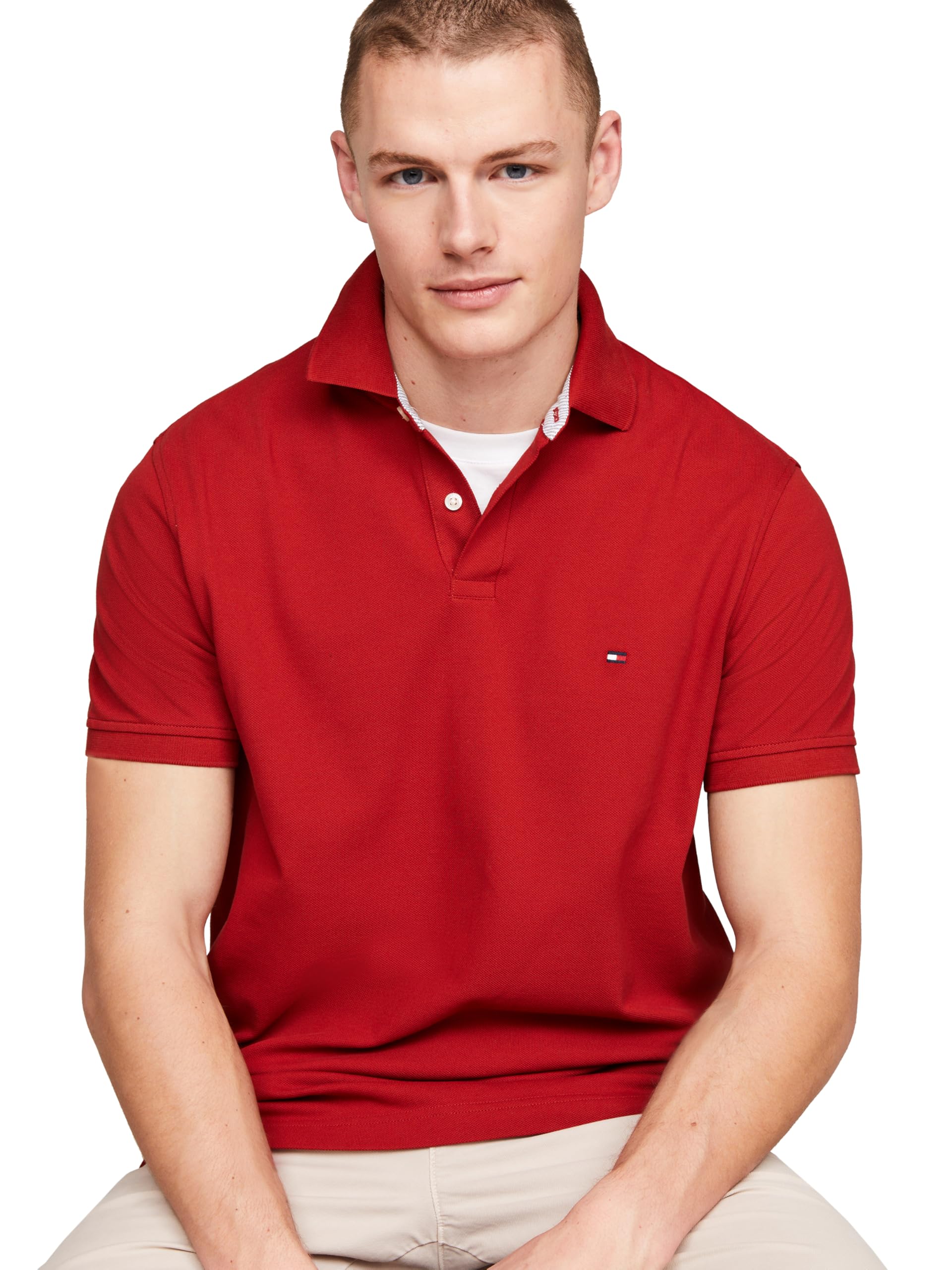 Foto 3 pulgar | Polo Tommy Hilfiger 1985 Slim De Manga Corta Para Hombre - Venta Internacional.