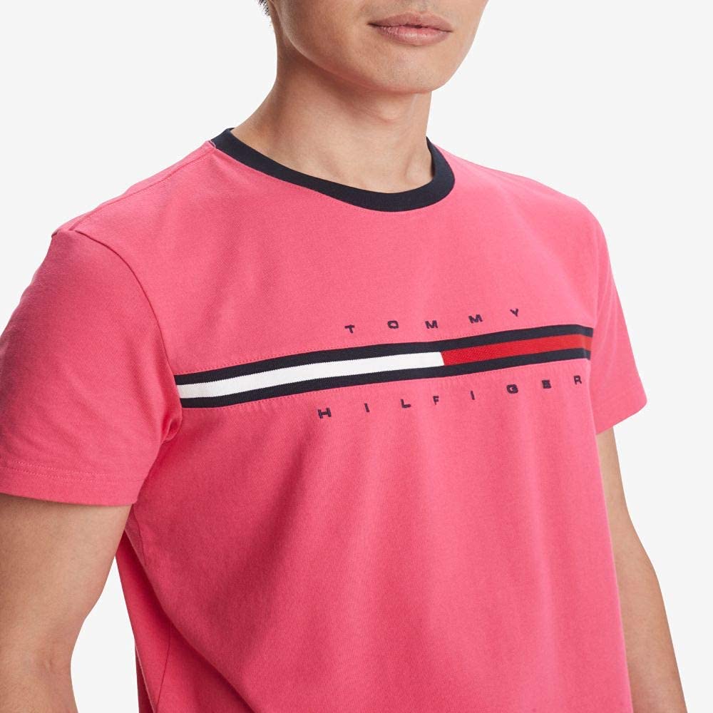 Foto 4 pulgar | Camiseta Tommy Hilfiger Para Hombre De Manga Corta Con Logotipo Raspberry S - Venta Internacional.