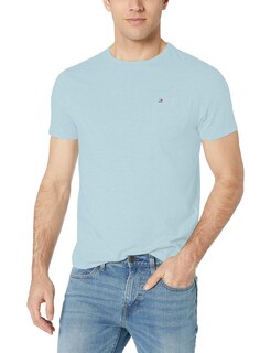 Foto 3 | Camiseta Tommy Hilfiger Essential De Manga Corta Con Bolsillo Azul - Venta Internacional.