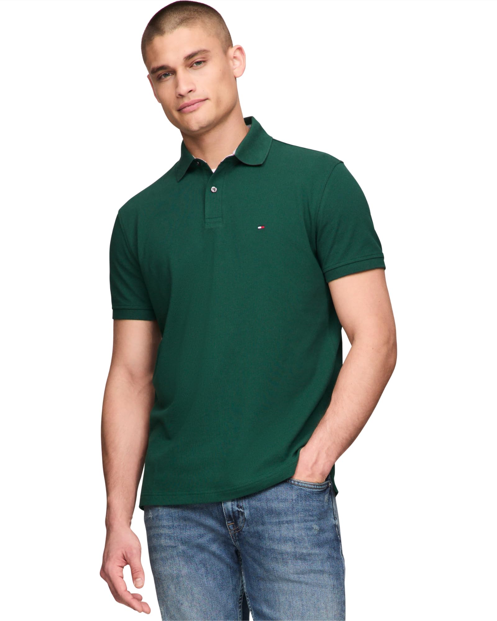 Foto 2 pulgar | Polo Tommy Hilfiger 1985 Slim De Manga Corta Para Hombre - Venta Internacional.