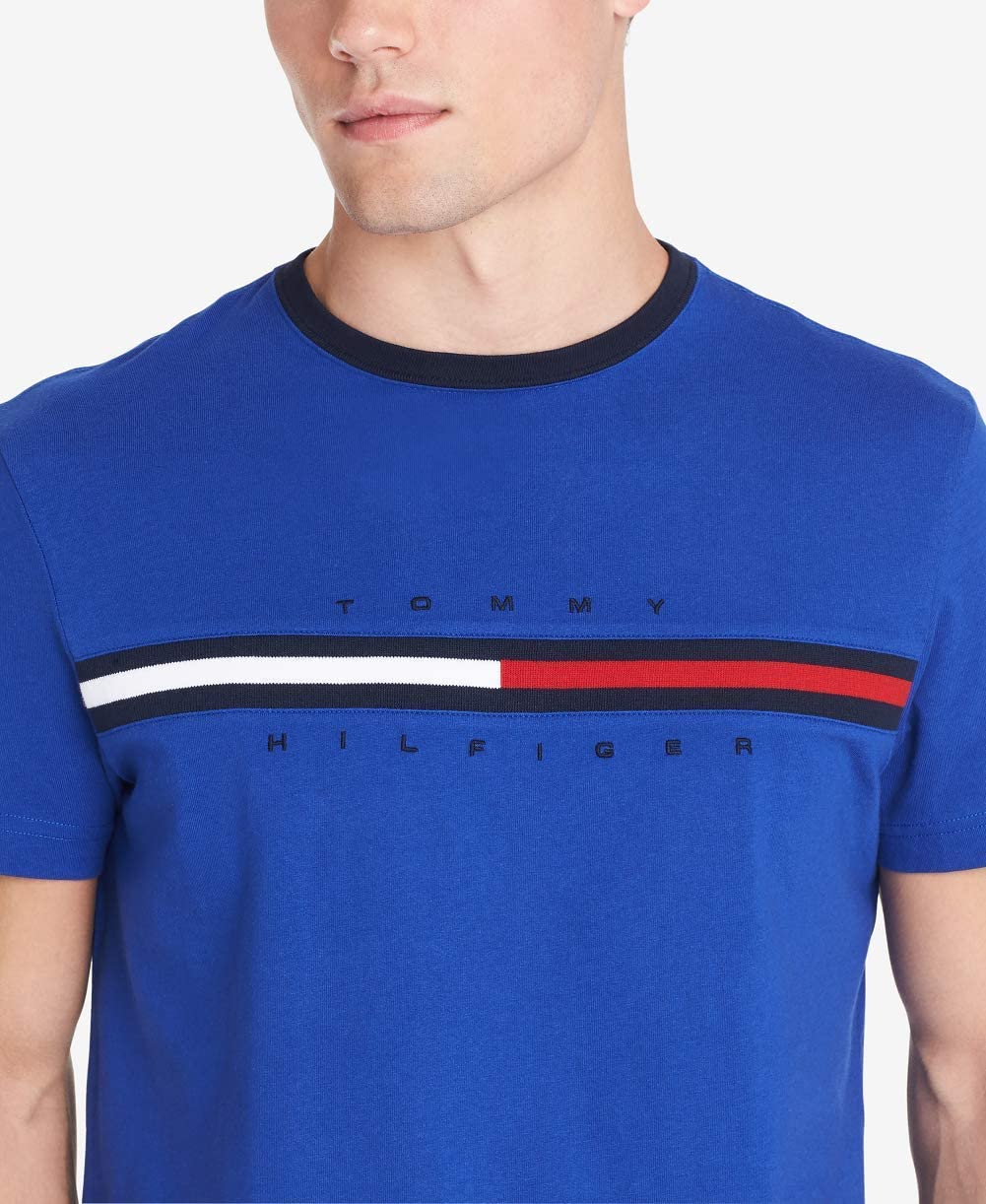 Foto 4 pulgar | Camiseta Tommy Hilfiger Para Hombre, Manga Corta, Cuello Redondo, Logotipo - Venta Internacional.