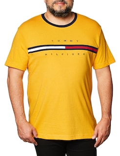 Foto 1 | Camiseta Tommy Hilfiger De Manga Corta Con Logo Para Hombre Golden Rod - Venta Internacional.
