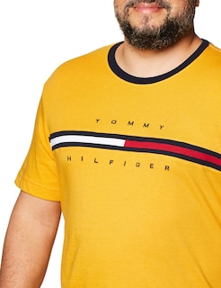 Foto 2 | Camiseta Tommy Hilfiger De Manga Corta Con Logo Para Hombre Golden Rod - Venta Internacional.