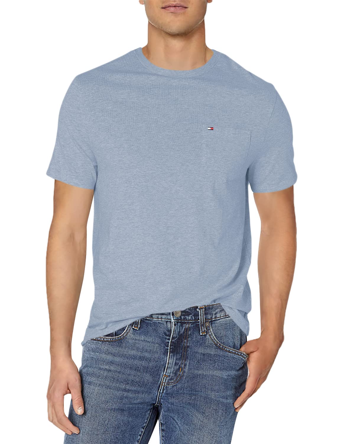 Foto 2 pulgar | Camiseta Tommy Hilfiger Grande Y Alta Con Bolsillo Para Hombre - Venta Internacional.