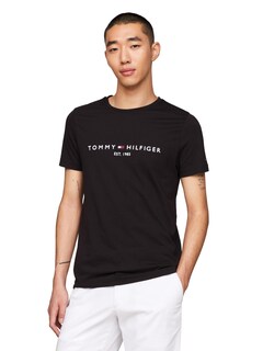 Foto 1 | Playera Tommy Hilfiger con Logo Bordado Negro para Hombre - Venta Internacional