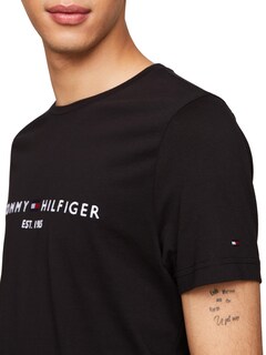 Foto 2 | Playera Tommy Hilfiger con Logo Bordado Negro para Hombre - Venta Internacional